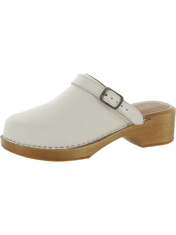 duck cute slippers-70s Classic Womens Leather Buckle Clogs