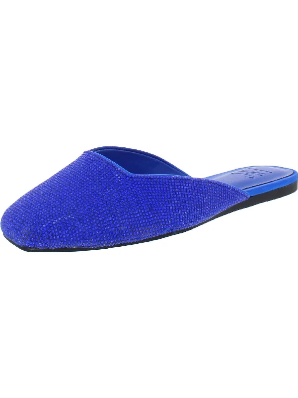 rubber cozy slippers-Joslyn  Womens Crystal Backless Mules