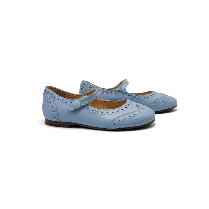 Mary Jane shoe with shiny upperBrunellis Celeste Blue Wingtip Mary Jane S24