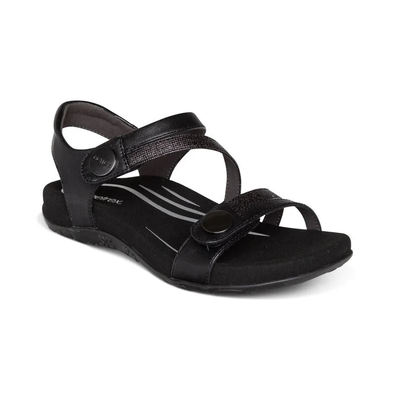 sandals with fast shipping-Aetrex Jess, Adjustable Quarter Strap Sandal