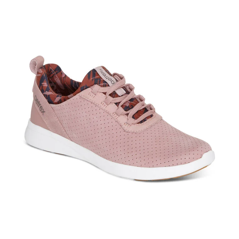 Athletic shoes with breathable sole -Aetrex Kora Lace Mauve NC209