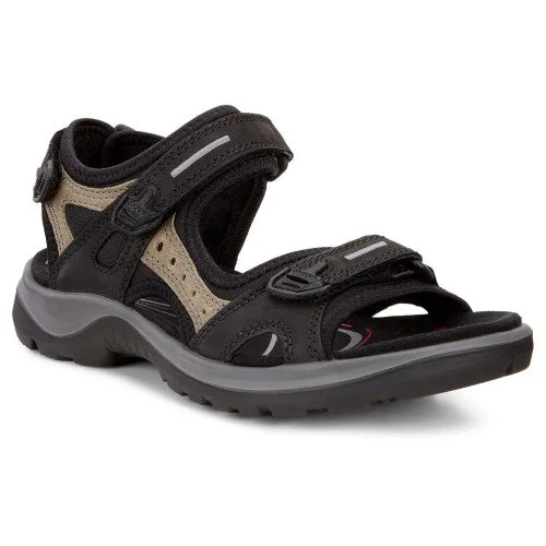 modern sandals with shine-Ecco Yucatan Offroad 69563 Black Mole Wos