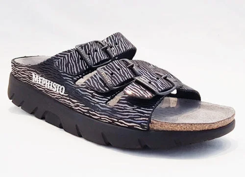 sandals with stylish soles-Mephisto Zach Fit-17100 Zebra