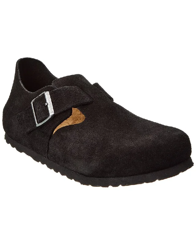 bath cozy slippers-Birkenstock London BS Narrow Fit Suede Clog