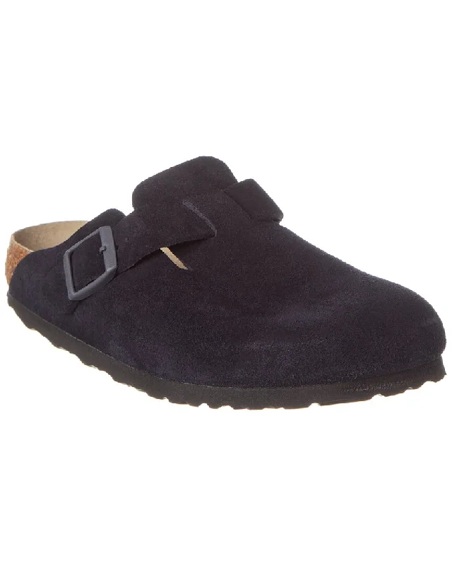 panda kids’ slippers-Birkenstock Boston BS Narrow Suede Clog