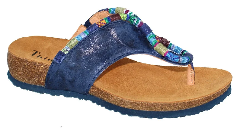 how to organize sandals-Think! Julia Tribal Thong Indigo