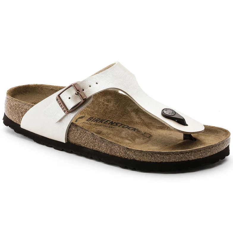 sandals for quick wear-Birkenstock Gizeh BF Graceful Pearl White R 0943871