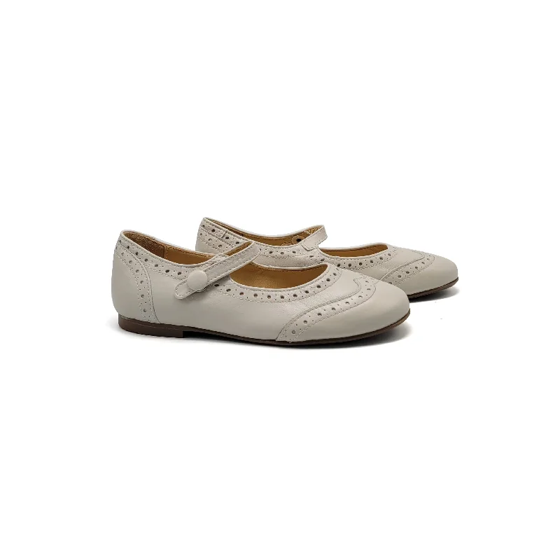 Mary Jane shoe for fun upperBrunellis Light Beige Wingtip Mary Jane S24