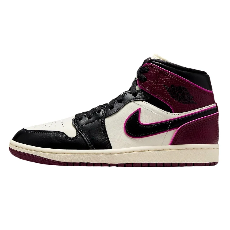 Athletic shoes with durable upper -Nike Air Jordan 1 Mid SE Sail/Black-Active Pink  FQ7818-101 Women's