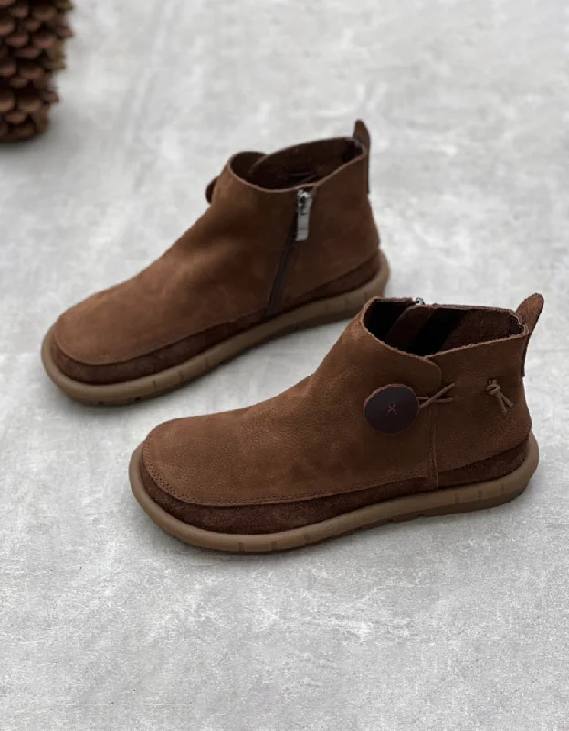 Boots for kids rush-Comfortable Handmade Wild Toe Box Retro Flat Boots