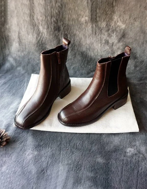 Boots for muddy conditions-Vintage Leather Chelsea Boots Women