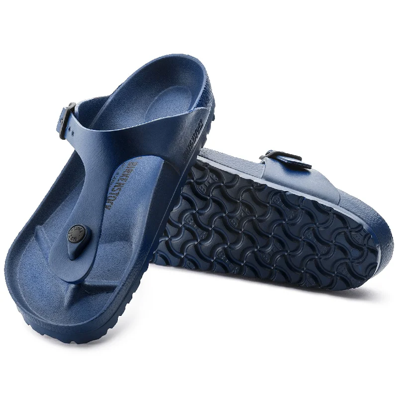 chic sandals for seniors-Birkenstock Gizeh EVA Navy