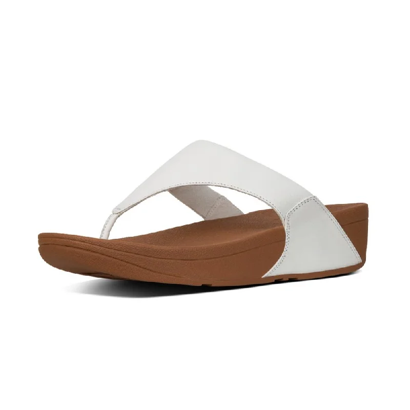 sandals for eco-friendly fashion-Fitflop Lulu Leather Toe Post White