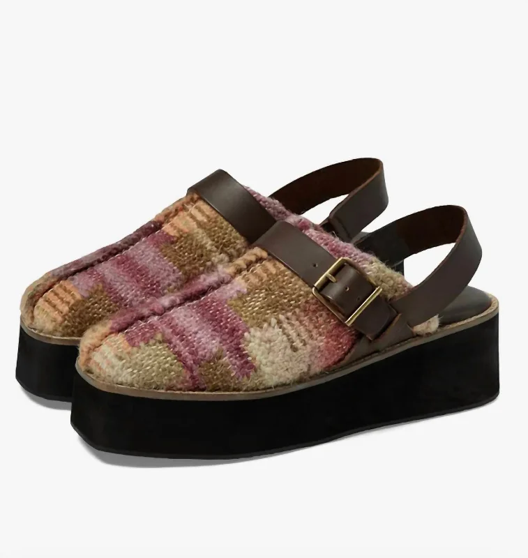 stripe chic slippers-Astrid Platform Mule In Multi