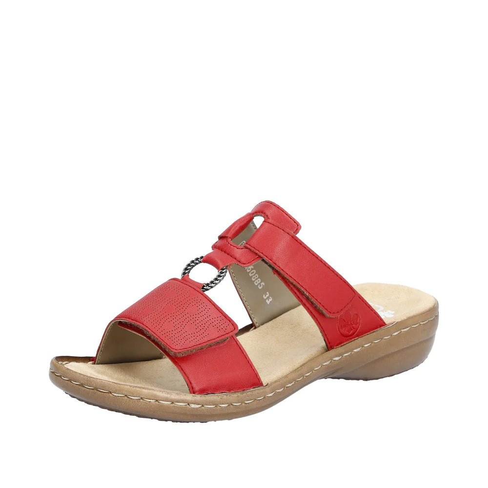 sandals near nightlife areas-Rieker 60885-33 Red