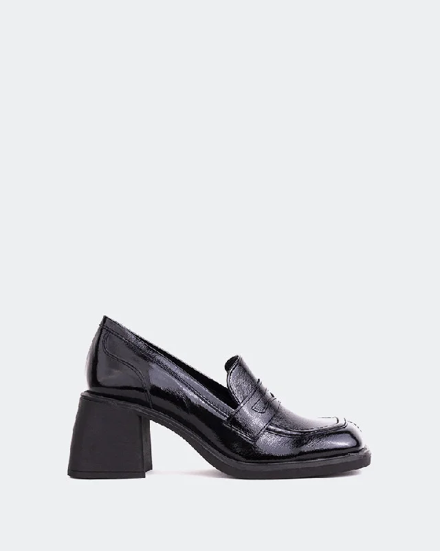 Loafers for daily soles-Station Black Naplack