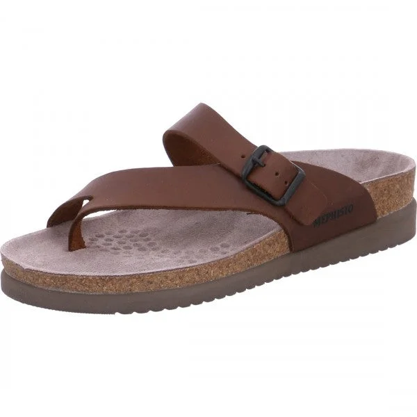 best sandals for trends-Mephisto Helen Plus Dark Brown 3451 Wide fit