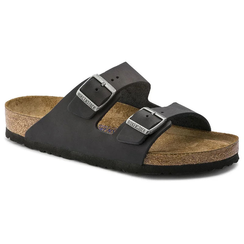 sandals near tech centers-Birkenstock Arizona NU Oiled SFB Black R 752481