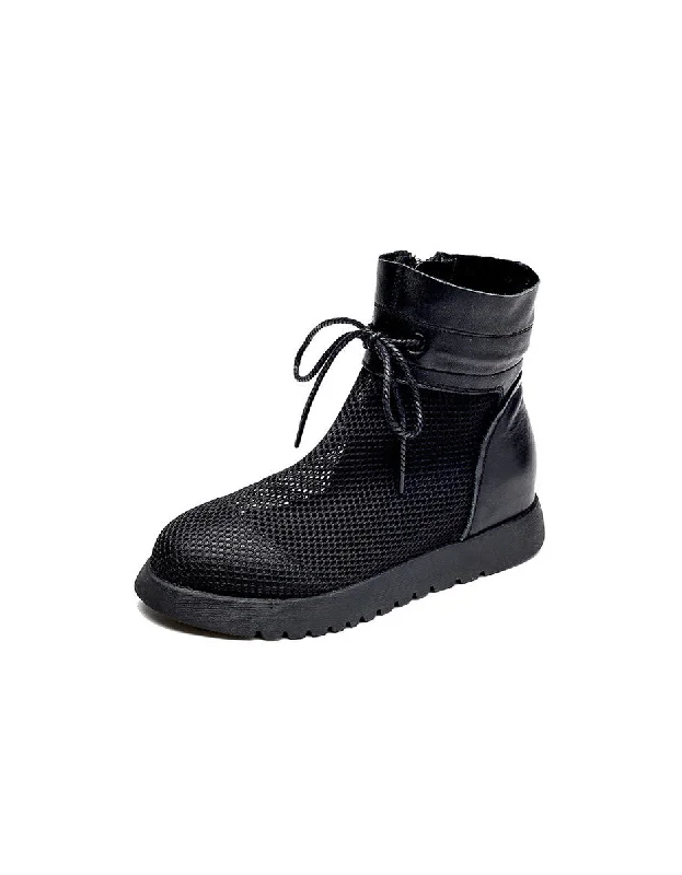 Boots with high traction-Summer Hollow Mesh Sandals Boots